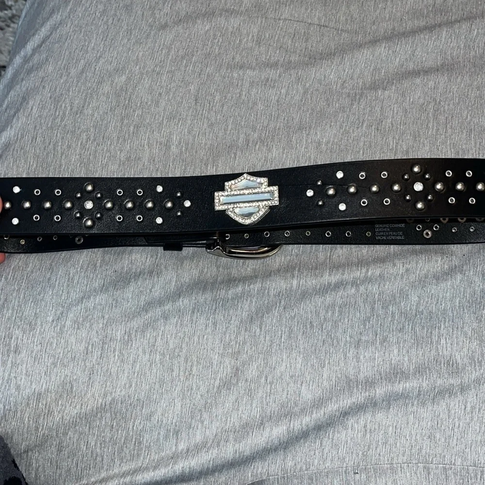 Harley-Davidson® NWOT Women's Dazzler Genuine Leather Belt Black